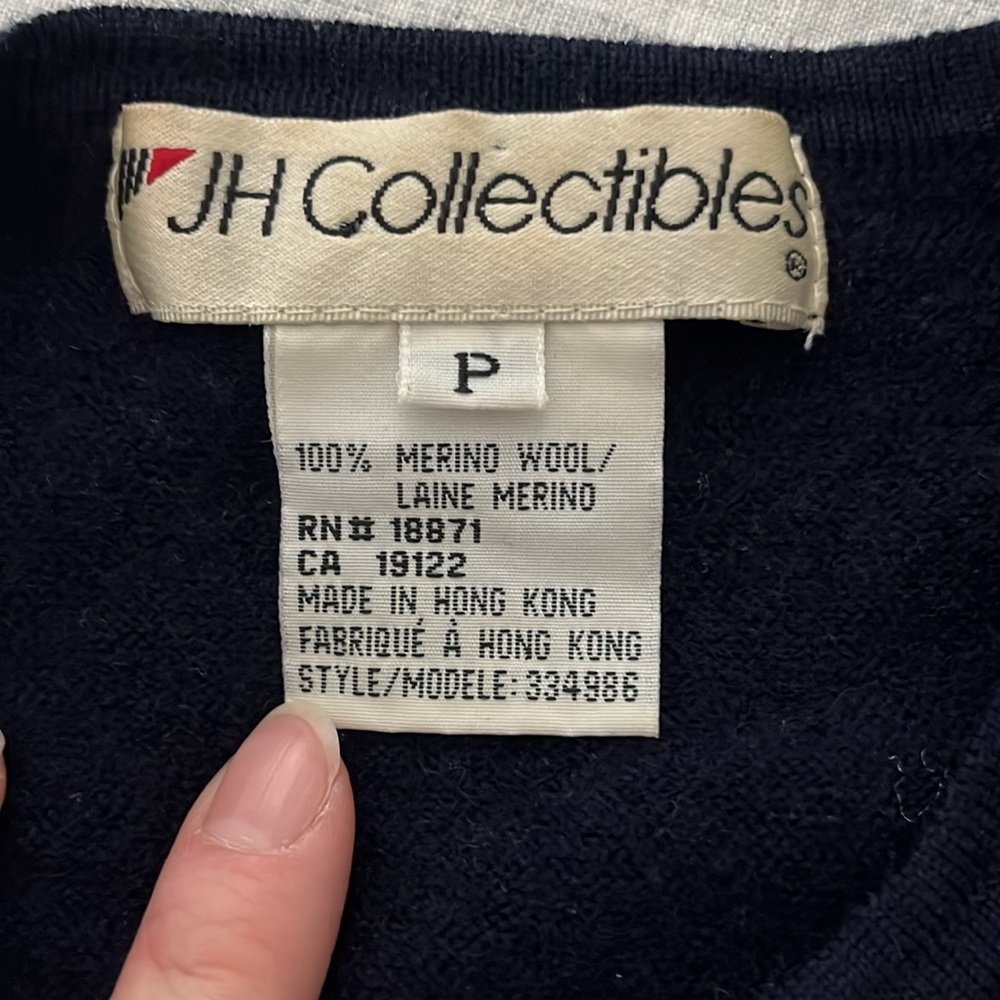 100% Wool Navy Cardigan - Picture 3 of 8